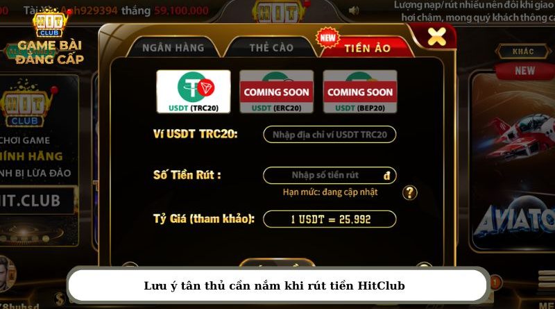 Rút tiền Hit Club nhận ngay tiền thưởng về tài khoản